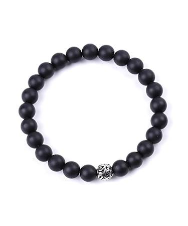 Raindrop Volcanic Stone Couple Handwasher Ball Map Stone Energy Stone Black Magnet Bracelet (Color : 2)