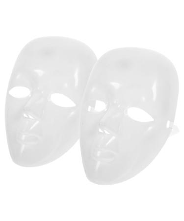 Imikeya diy empty full face mask 2 pieces of paintable white drama mask Unsumed face mask for tinkering masquerade carnival and Halloween costumes