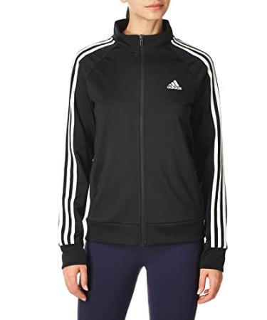 adidas Women's Essentials Warm-Up Slim 3-Stripes Track Top Large Black