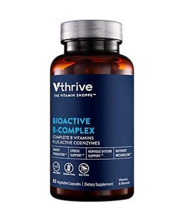 Vthrive Bioactive B-Complex - Vitamin B + Active Coenzymes for Energy Production (60 Vegetable Capsules)