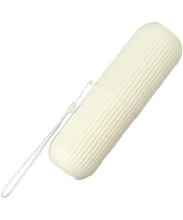 Buy Jectse Travel Toothbrush Case - Portable Striped Mouth Cleaning Cup & Toothpaste Storage Box (White) - Ideal for International Travel - Buy Online on GoSupps.com
