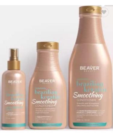 Beaver Brazilian Keratin Smoothing heat protection spray (6.76 Fl Oz/200ml) with Coconut Oil and Keratin Protein - Color Safe Paraben-Free Sulfate-Free - Buy Online on GoSupps.com