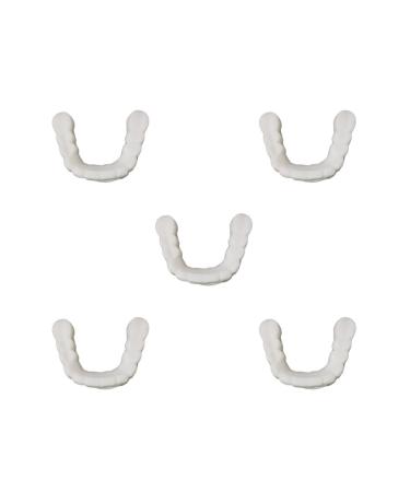 5 Set Resin Teeth Veneers Comfortable Dentures Tooth Cover Removable Reusable Upper Cover 5 Set (Upper Cover)
