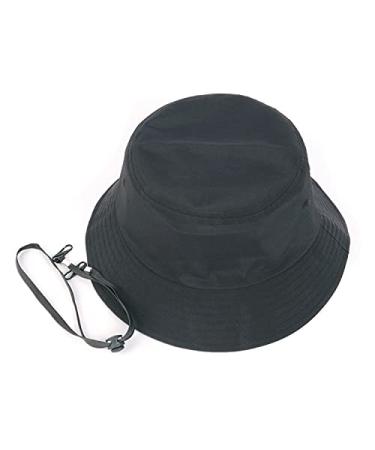 Oversize XXL Quick Dry Bucket Sun Hat,Water Repellent Fisherman Hats,Lightweight Summer Travel Hat with Detachable Chin Strap Black XX-Large