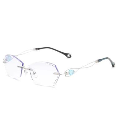 Cokyis borderless computer glasses progressive multifocal reading glasses for women diamond cut presbyopia visual aid reading aid.