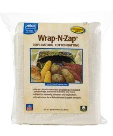 Pellon Interfacing Bulk Buy (2-Pack) Wrap N Zap Pure Natural Cotton Batting 45 inch x 36 inch WZ-45