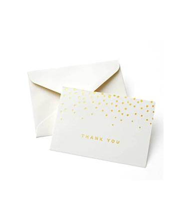 Gartner Studios Gold Foil Dots Thank You Cards, Ivory, 3.5 x 5, Set of 50, Includes Envelopes