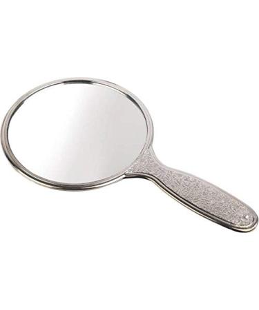 Silver Handheld Salon Barbers Mirror - Extra Large with Grip Handle | Garden of Arts - Buy Online on GoSupps.com