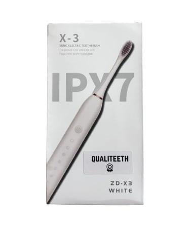 Sonic Electric Toothbrush for Adults Students 6 Brushing Modes 4 Brush Heads IPX7 Waterproof USB Rechargeable (White)