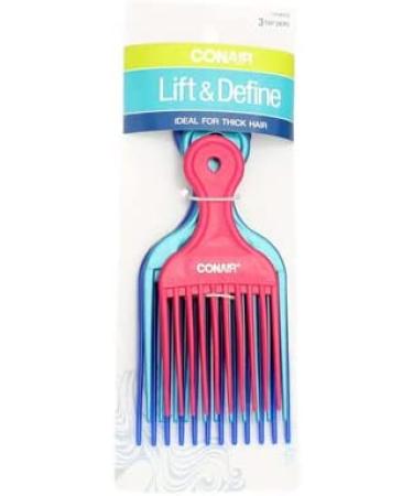 Conair 14493z 3 Piece Pro Styling Hair Lift Combs - Lightweight and Durable - Buy Online on GoSupps.com