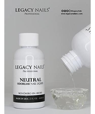 Legacy Nails Professional Neutral Odorless Nail Liquid - Odorless Non-yellowing Formula  Great for Clients and Nails Techs That Sensitive To Monomer Smell (4 Ounces) - Buy Online on GoSupps.com