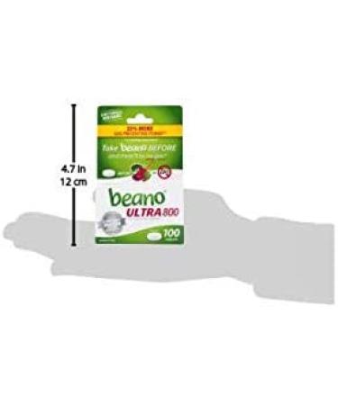 Beano Ultra 800 Gas Prevention & Digestive Enzyme Supplement - 100 Tablets - Buy Online on GoSupps.com