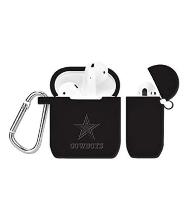 GAME TIME Dallas Cowboys Engraved Silicone Case Cover Compatible with Apple AirPods Gen 1&2 (Black)