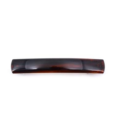 4 hair clips classic rectangular Made in France 7.5 x 1.2 cm brown
