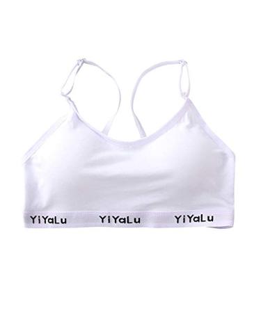 3 Pack Girls Cotton Bra Solid Color Racerback Letter Print Sport Training Bra Underwear Comfort Crop Tops A One Size