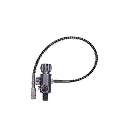 Non regulated 7/8-14UNF paintball fill station paintball pcp air gun charging valve dual gauge up to 4500psi with 20" high pressure hose