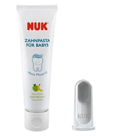NUK Oral Care Set - Baby Toothpaste & Finger Toothbrush - Natural Apple-Banana Flavor BPA Free - Ideal for Safe International Shipping - Buy Online on GoSupps.com