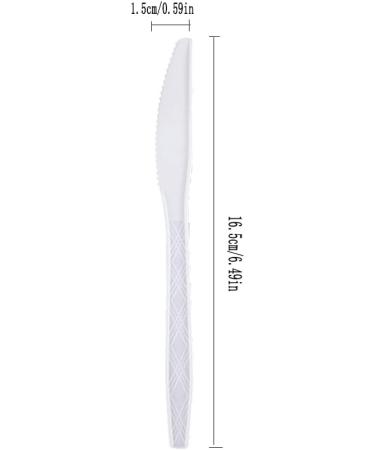 150 PCS Plastic Knives Disposable Plastic Utensils Disposable Knives Heavy Duty Knives Disposable Plastic Cutlery for Dinners Buffets Take-Out Catering Food Services(White) - Buy Online on GoSupps.com