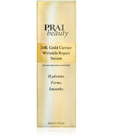 PRAI BEAUTY 24k Gold Caviar Wrinkle Repair Serum - Gold Infused and Hyaluronic Acid for Maximum Skin Hydration - Anti-aging Formula Repairs Fine lines and Wrinkles 30ml - Buy Online on GoSupps.com