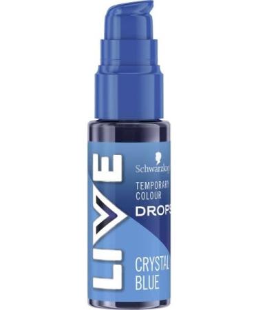 Schwarzkopf LIVE Colour Drops Vegan Semi-Permanent Blue Hair Dye - Crystal Blue 30ml | Lasts 2-12 Washes - Buy Online on GoSupps.com