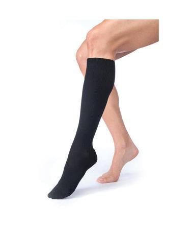 JOBST  FarrowHybrid ADIW 20-30 mmHg Knee High Wide Foot Compression Liner Black / Large / Closed Toe Large Black