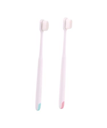 Seword manual toothbrush 2st natural toothbrush teeth clean children's toothbrush children travel toothbrush round brush toothbrush for babies mouth cleaning tool soft fur pregnant woman