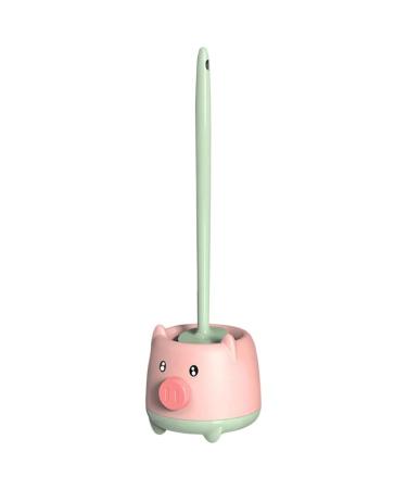 siyewio Compact Toilet Bowl Cleaning Brush Set Pink & Green Plastic Toilet Bowl Brush and Holder for Bathroom Deep Cleaning