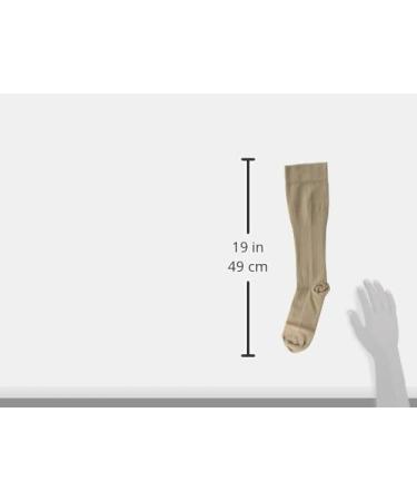 Truform Compression Socks 15-20 mmHg Women's Dress Socks - Tan Rib Knit, Knee High Over Calf Length, Medium (Pack of 2) - Buy Online on GoSupps.com