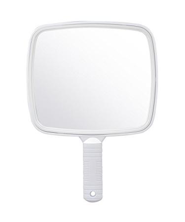 Accessotech Professional Handheld Salon Barbers Hairdressers Paddle Mirror Tool with Handle (White)