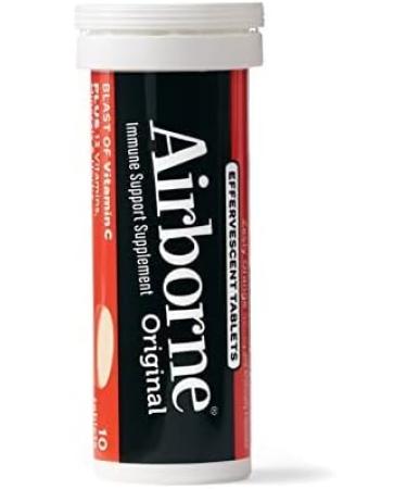 Airborne Zesty Orange Effervescent Tablets 10 Count - 1000mg Vitamin C - Immune Support Supplement - Buy Online on GoSupps.com