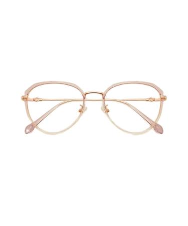 Newada round retro reading glasses for women oval HD-flat light seal made of metal comfortable blue light blocking reading glasses (color: purple size: +1.00)
