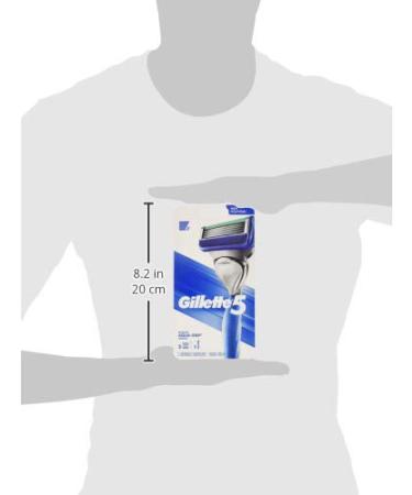 Gillette5 Men's Razor Handle with 2 Refills - Smooth Shave Guaranteed - Buy Online on GoSupps.com