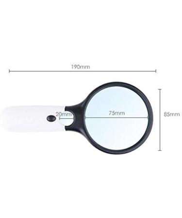 Magnifiers Handheld 100mm High-Definition Magnifying Glass Compatible with The Elderly to Read 10 Times 20 Times to Enlarge The Mirror with LED Portable Expansion Mirror Reading Ai - Buy Online on GoSupps.com