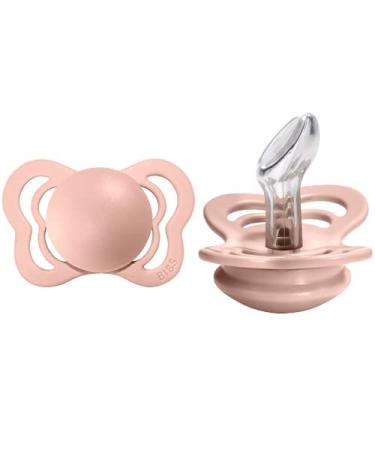 BIBS Pacifiers - Couture Collection | BPA-Free Baby Pacifier | Made in Denmark | Set of 2 Blush Color Premium Soothers | Size 0-6 Months