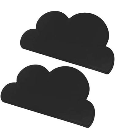 2 Pack Cloud Shape Silicone Placemat for Kids - Black Heat Insulation Feeding Plate Placemat - Buy Online on GoSupps.com