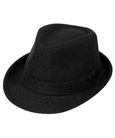 Simplicity Unisex Timelessly Classic Manhattan Fedora Hat Black