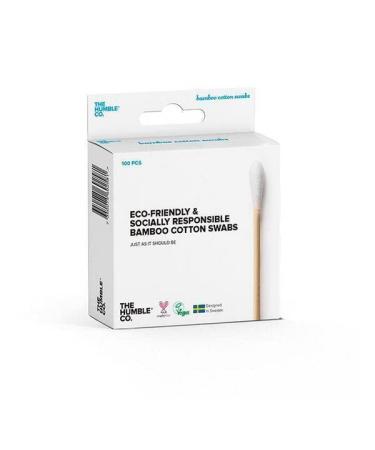 HUMBLE BRUSH 100 natural bamboo cotton buds white