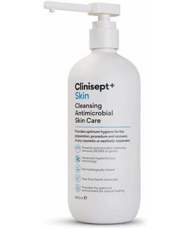 Clinisept+ Skin 490ml with Pump | Cleanser + Anti-Microbial | Large Clinic Size | Procedure Aftercare