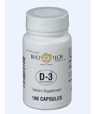 Bio-Tech - D3 (Cholecalciferol) 1000 IU 100 caps by Bio-Tech