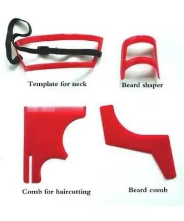Beard Hairline Template Kit Professional 4-Piece Set for Beard and Hairline Shaping Beard Trimming Tool Facial Hair Outline Shaper Beard Hair Grooming Stencil Styling Guide for Men Styling & Haircut - Buy Online on GoSupps.com