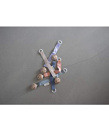 Filibabba Organic Cotton & Wood Pacifier Chain - 21cm - Nickel-Free Metal Clips Silicone Ring Danish Design for Boys & Girls - Buy Online on GoSupps.com