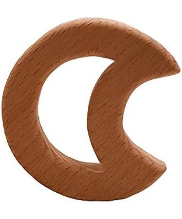 Wendysun 5pcs Cartoon Wood Baby Teether - Natural Animal Full Moon Shape Teething Nursing Beech Teether DIY Pendant Toy - Buy Online on GoSupps.com