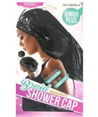 Magic Collection Super Jumbo Plus Braid Shower Cap (Black)