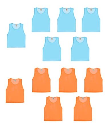 imflyker Scrimmage Pinnies Jerseys Vests Pinnies for Youth Adult Sports Basketball, Soccer, Football, Volleyball 6 Orange + 6 Blue