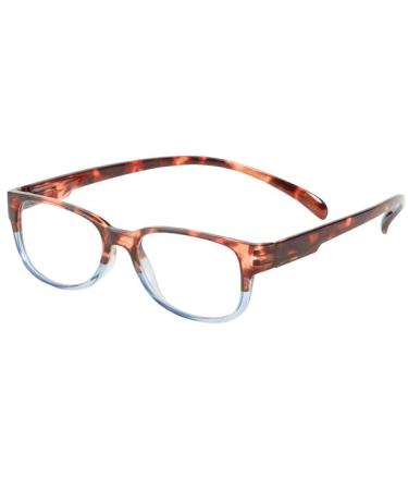 jordan neck Hanging Reading Glasses Stylish Unisex Prescription Quality Readers Anti-Reflective coating Spring hinges Comfortable Square reader Light Blue and Tortoise
