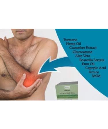 Natural Hemp Turmeric Cream for Bruises, Sore Joints & Stiff Muscles - 5.0 oz - With Aloe, Emu, Arnica, MSM & Cucumber - Buy Online on GoSupps.com