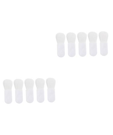 FRCOLOR 10 Pcs Mini Flat Brush Makeup Brush Blush for Cheeks Foundation Brush Loose Powder Brush Makeup Eyeshadow Blush Brush Mini Blusher Brush Makeup Tool White Travel Abs Cosmetic Suite