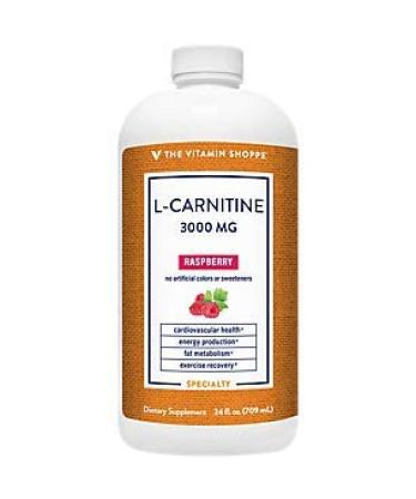 The Vitamin Shoppe L-Carnitine - Amino Acid to Support Fat Metabolism & Cardiovascular Health - 3,000 MG - Raspberry (24 fl. oz.)