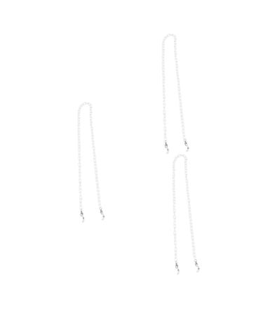 Beaupretty 3 StK masking glass chain anti-loss holder windproof hut rope face mask tapes cover holder golden necklace mask for hanging straps double purpose acrylic mask belt 70x0.7x0.2cmx3pcs