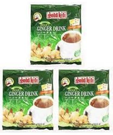 Gharana Swaad Ka Khazaana Gold Kili Ginger Drink - 3 Packs of 20 Sachets (Total 60 Sachets) | Instant Ginger Tea Flavor